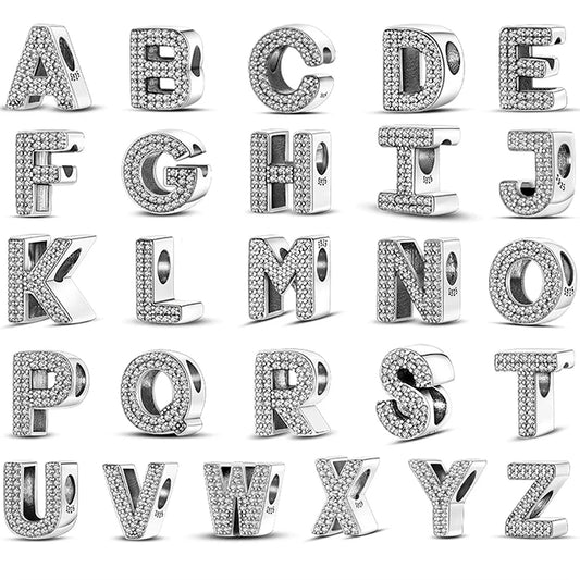 Berloques Letras Cravejadas - Prata 925