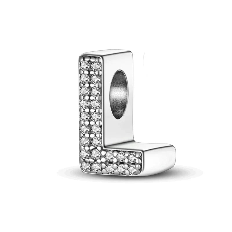 Berloques Letras Cravejadas - Prata 925