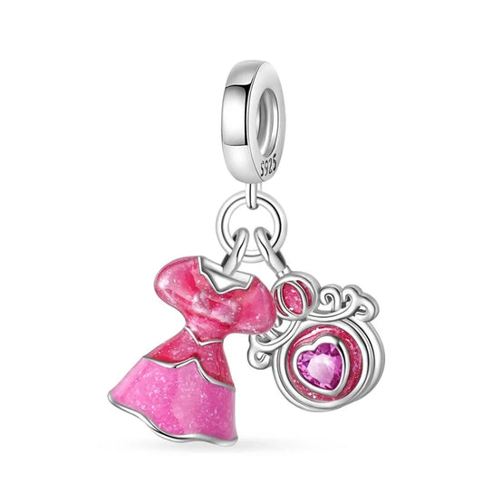 Berloque Vestido Princesa Barbie - Prata 925