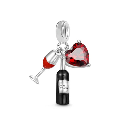 Berloque Amo Vinho - Prata 925