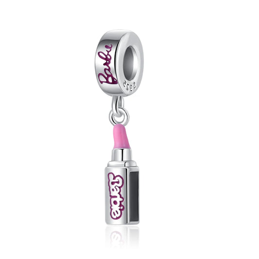 Berloque Batom Barbie - Prata 925