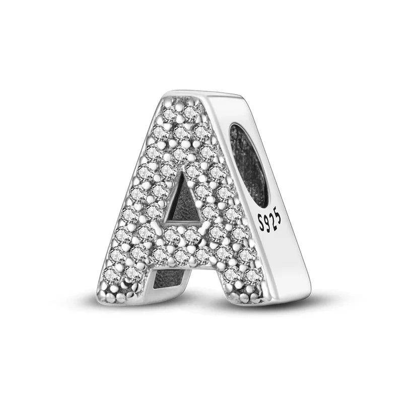 Berloques Letras Cravejadas - Prata 925